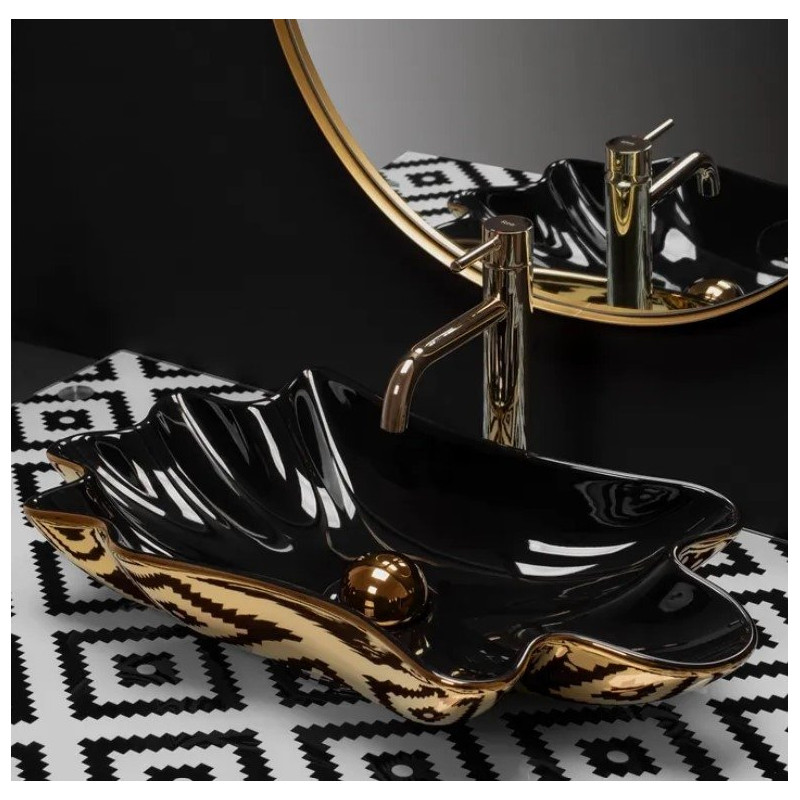 Umywalka Luksusowa Infinity Złoto/Czarna - Elegancja na Twoim Blacie