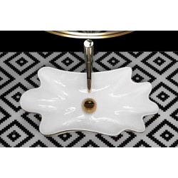 Złota Umýwalka Infinity Blask Bieli - Nowoczesność i Styl na Twojej Łazience