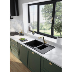 Nowoczesna Złota Bateria Silia z Wyciąganą Wylewką - Elegancja i Funkcjonalność