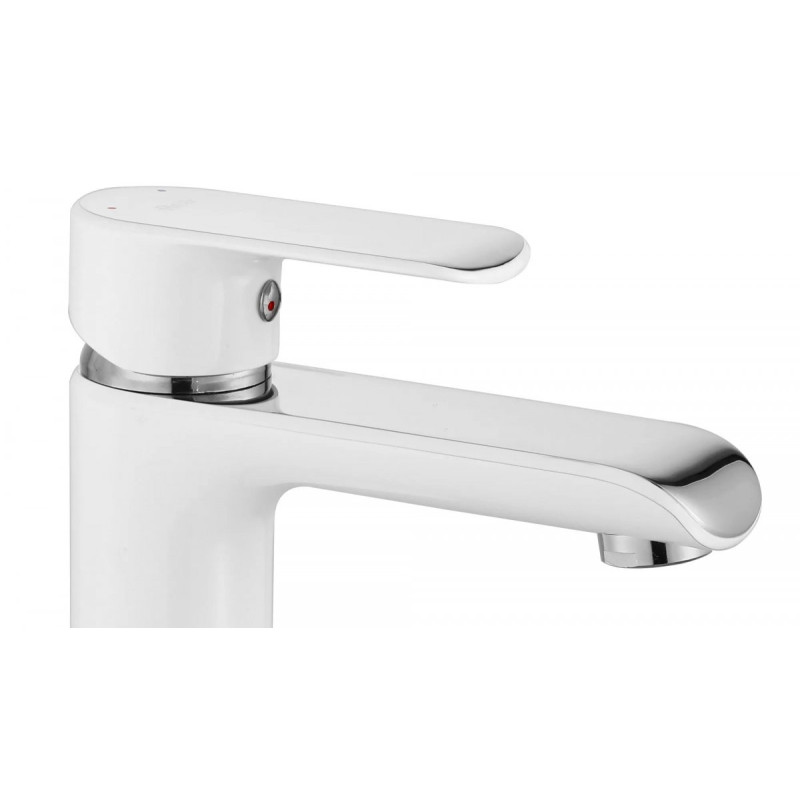 Umywalka Bloom Biała/Chrom Niska - Nowoczesna Elegancja dla Twojej Łazienki