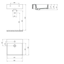 Nowoczesna umywalka Termisto 50x50 cm z elegancką konsolą łazienkową