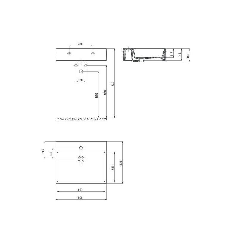 Stwórz nowoczesną łazienkę z umywalką Termisto z blatem – elegancja i funkcjonalność 60x50 cm