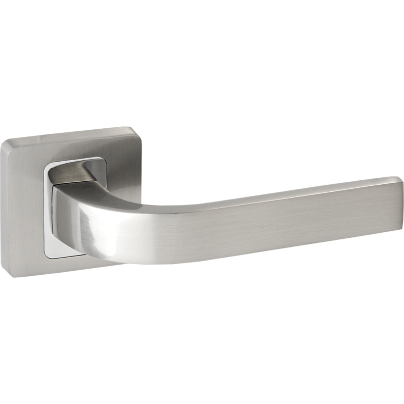 Stylowa Klamka Premium TIMOR - Satyna/Chrom, Aluminium, do Drzwi Wewnętrznych 38-45mm