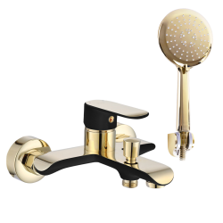 Elegancka Bateria Wannowa MY1805-3BG Bloom z Akcentami w Czerni i Złocie