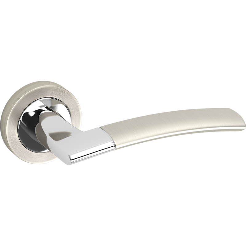 Elegancka Klamka Luxor Satyna/Chrom do Drzwi Wewnętrznych 38-45mm