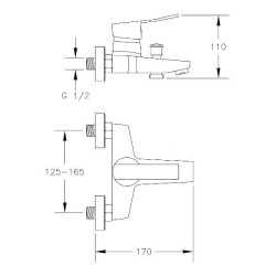 Lśniąca i Nowoczesna Bateria Wannowa Madera Chromowana z Jednouchwytowym Mieszaczem