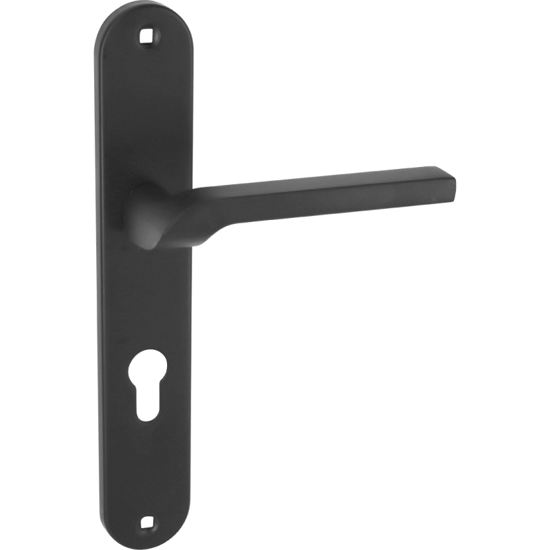 Elegancka Klamka Luga II Classic - Czarna z Długim Szyldem na Wkładkę