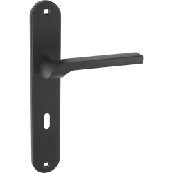 Elegancka klamka LUGA II na czarnym szyldzie - klucz, styl klasyczny, aluminiowa jakość