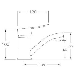 Elegancka bateria umywalkowa Madera Chrom z ruchomą wylewką i ceramiczną głowicą