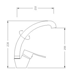 Bateria Zlewozmywakowa Madera 067D Chrom Jednouchwytowa z Ruchomą Wylewką