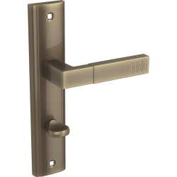 Elegancka Klamka PRIMA na Szyldzie WC w Patynie - Premium Design dla Twojego Wnętrza