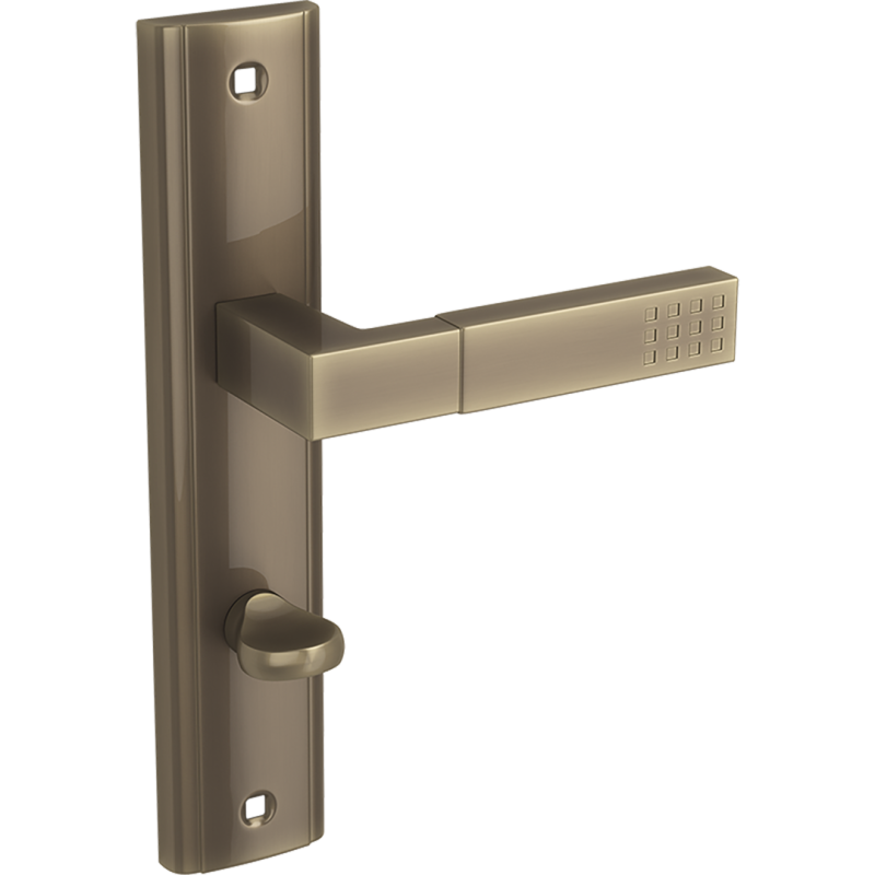 Elegancka Klamka PRIMA na Szyldzie WC w Patynie - Premium Design dla Twojego Wnętrza