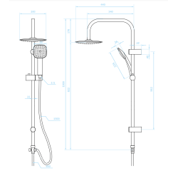 Kuchinox Ondo kolumna natryskowa chrom