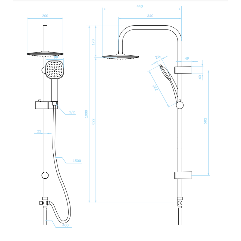 Nowoczesny Zestaw Prysznicowy ONDO Kwadrat Chrom z Deszczownicą i Systemem Antykamień