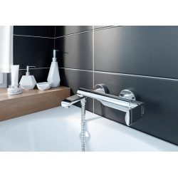 Bateria Ścienna ALEA BLE 01FD Chrom z Ruchomą Wylewką i Ceramiczną Głowicą