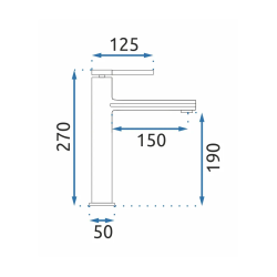 Elegancka Bateria Łazienkowa OVAL Wysoka Chrom dla Twojej Umywalki