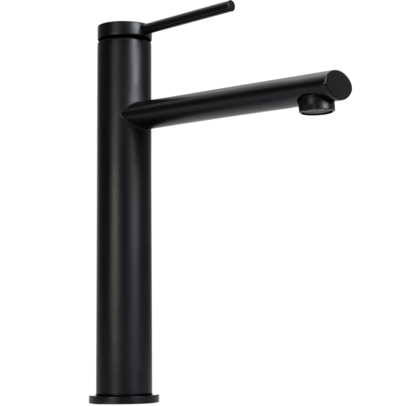 Elegancka Wysoka Bateria Umywalkowa Oval Czarno-nowa Design