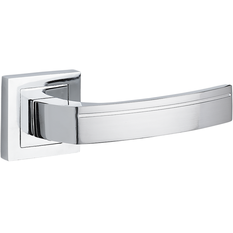 Parva Elegance - klamka premium satyna/chrom do drzwi wewnętrznych 38-45 mm