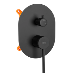 Elegancki Zestaw Natryskowy OVAL Czarny z ECO Box - Nowoczesny Styl Łazienki