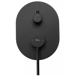 Elegancki Zestaw Natryskowy OVAL Czarny z ECO Box - Nowoczesny Styl Łazienki