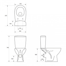 Cersanit Arteco Clean On WC Kompakt z Wolnoopadającą Deską i Bezrantową Miską