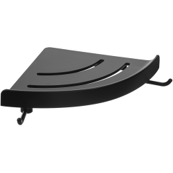 Stylowa Czarna Półka Narożna do Łazienki APO z Systemem Łatwego Montażu