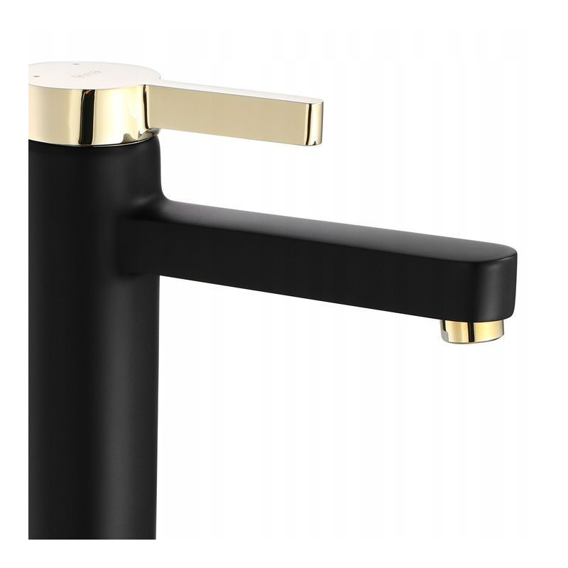 Elegancka Bateria Umywalkowa Polo Czarna/Złota - Nowoczesny Design!