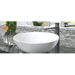 Elegancka Umywalka Nablatowa Dokos, Lśniąca Biel - Model CE-19-011