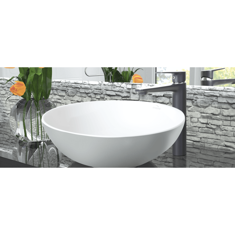 Elegancka Umywalka Nablatowa Dokos, Lśniąca Biel - Model CE-19-011