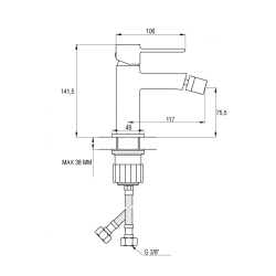 Glamour Chrom BB-02-001 - Elegancka Bateria Bidetowa Stojąca, Stała Wylewka