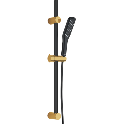 Elegancki Zestaw Prysznicowy Alanis Black&Gold z Systemem Antyskrętnym i Antykamiennym