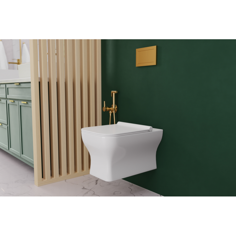 Elegancka Bateria Podtynkowa z Bidettą Glamour Złoto - Luksus Invena na Twoją Ścianę!