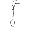HIRO Czarna Kolumna Natryskowa z Deszczownią - Elegancja i Funkcjonalność w Twojej Łazience