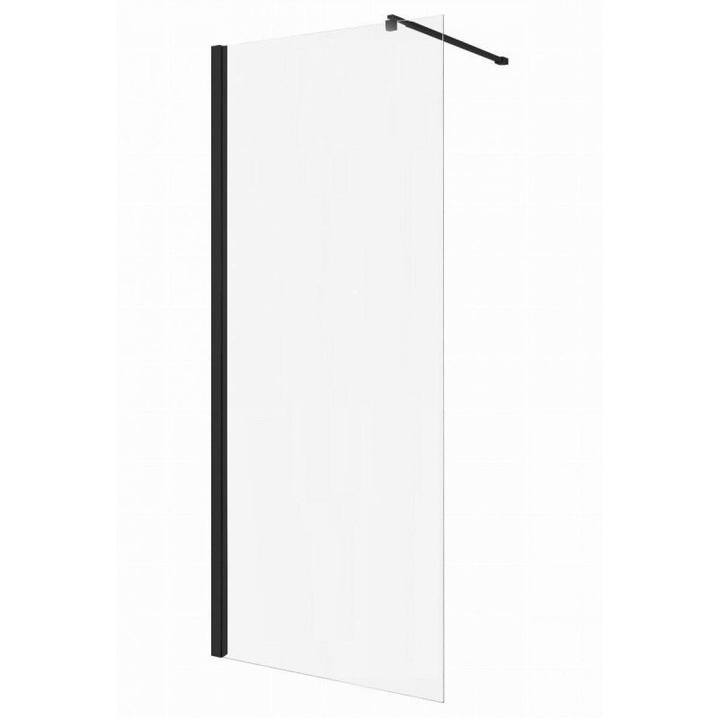 Invena Ścianka prysznicowa Walk-in Crystal Black 80 cm - Elegancja w Twojej Łazience