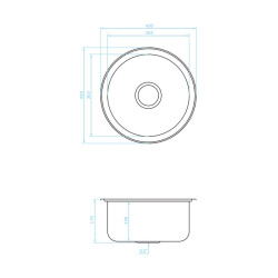 Wytrzymały Zlewozmywak Inox 43x43 cm z Przelewem - Idealny do Szafki 50 cm!