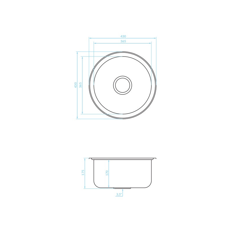 Wytrzymały Zlewozmywak Inox 43x43 cm z Przelewem - Idealny do Szafki 50 cm!