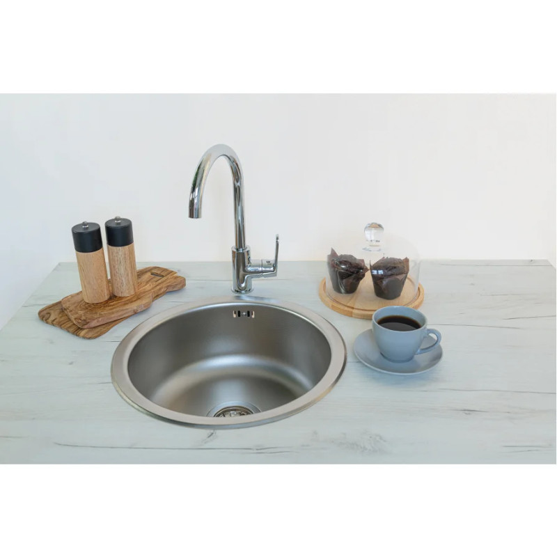 Wytrzymały Zlewozmywak Inox 43x43 cm z Przelewem - Idealny do Szafki 50 cm!