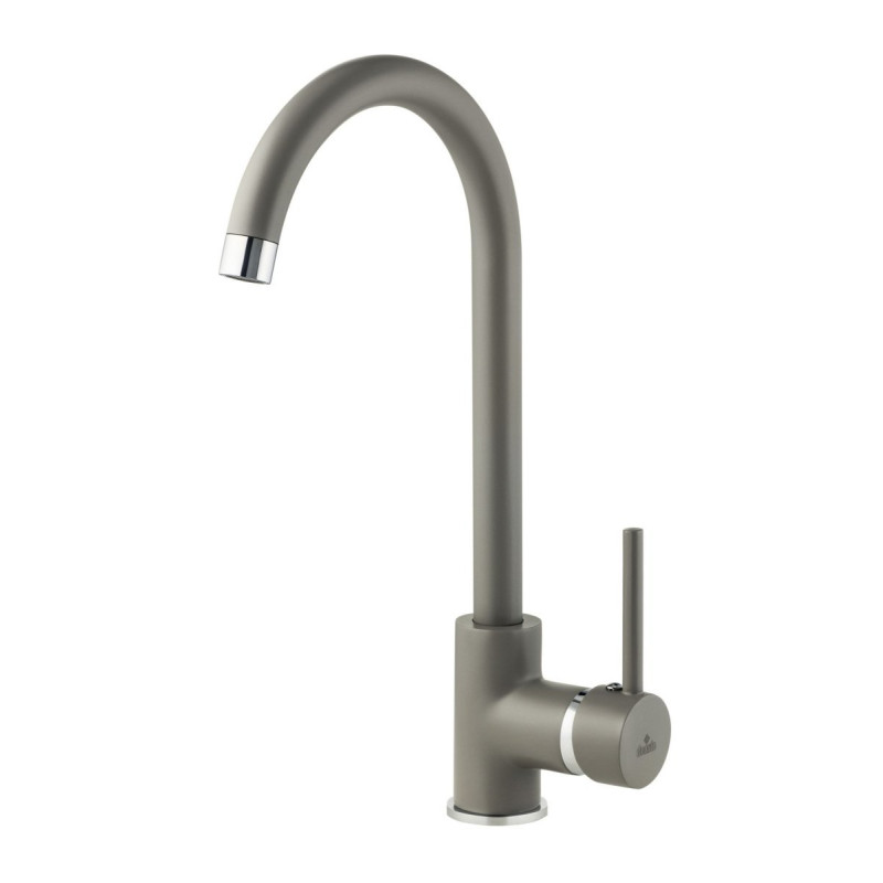 Nowoczesna Bateria Szara Milin z Wysoką Wylewką U - Elegancja w Twojej Kuchni!