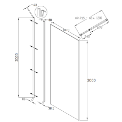 Invena Elegancka Ścianka Prysznicowa Walk-in 110 cm – Stylowe Rozwiązanie do Łazienki
