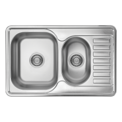 Zlewozmywak JUNAK Inox 1,5-komorowy z Półociekaczem 78x50 cm - Nowoczesność i Funkcjonalność!