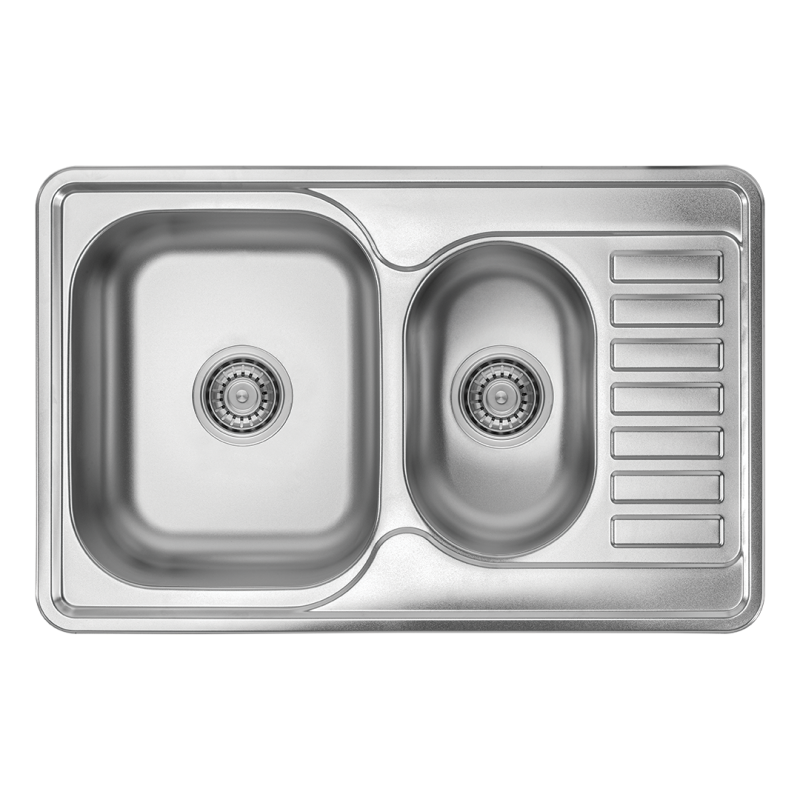 Zlewozmywak JUNAK Inox 1,5-komorowy z Półociekaczem 78x50 cm - Nowoczesność i Funkcjonalność!