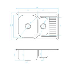 Zlewozmywak JUNAK Inox 1,5-komorowy z Półociekaczem 78x50 cm - Nowoczesność i Funkcjonalność!