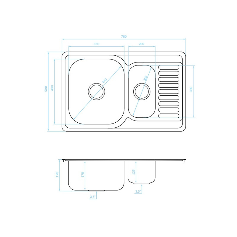 Zlewozmywak JUNAK Inox 1,5-komorowy z Półociekaczem 78x50 cm - Nowoczesność i Funkcjonalność!