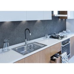 Zlewozmywak JUNAK Inox 1,5-komorowy z Półociekaczem 78x50 cm - Nowoczesność i Funkcjonalność!