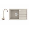 Zlewozmywak 1-komorowy Trzynastka beżowy + bateria U, stylowy granit 480x790mm