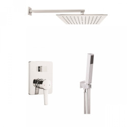 Glamour Chromowy Zestaw Natryskowy Podtynkowy z 2-funkcyjną Baterią - Styl i Funkcjonalność