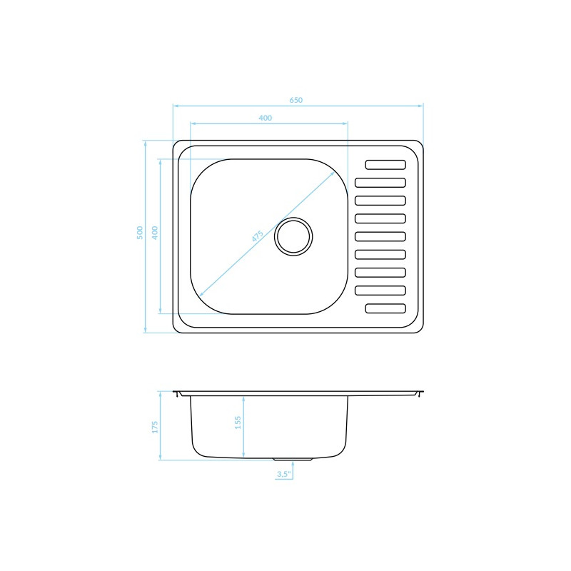 Elegancki Zlewozmywak Len 1-Komorowy z Półociekaczem, Odwracalny Inox - Junak Collection