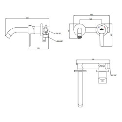 Glamour Black - Nowoczesna Bateria Umywalkowa Podtynkowa Deluxe BP-02-U04