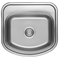 JASPER Jednokomorowy Zlewozmywak Inox Wpuszczany z Syfonem i Przelewem