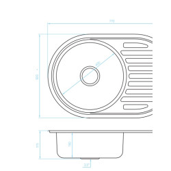 Elegancki Zlewozmywak FARO 1-komorowy z Ociekaczem, Stal Inox, Odwracalny, 780x480 mm